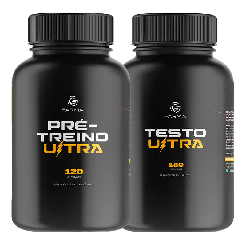 Kit Pré treino Ultra 120 Cápsulas + Testo Ultra 150 Cápsulas