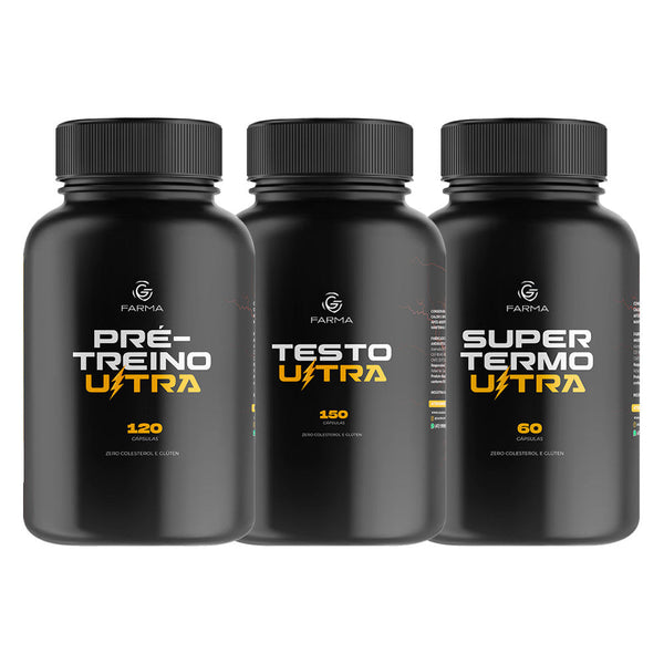 Kit Pré Treino Ultra 120 Cápsulas + Testo Ultra 150 Cápsulas + Super Termo Ultra 60 Cápsulas
