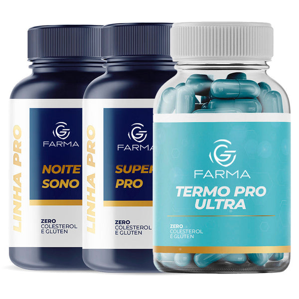 Noite de Sono Pro 90 Cápsulas + Super Testo Pro 120 Cápsulas + Termo Pro Ultra 60 Cápsulas
